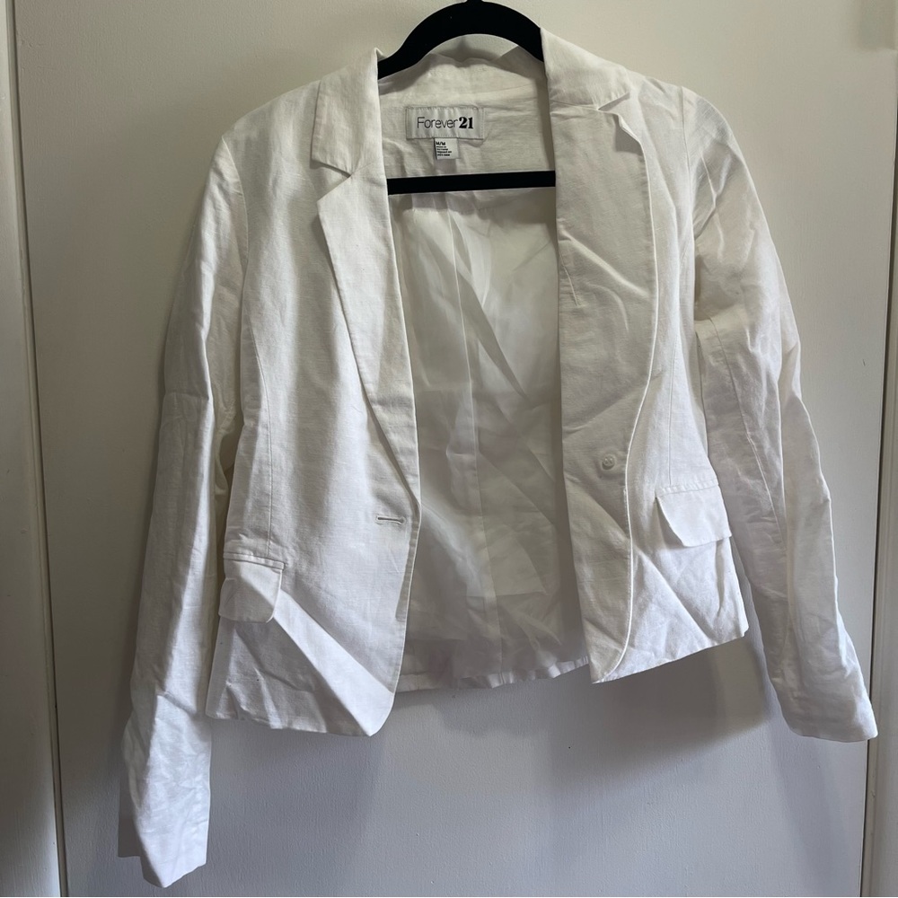 Forever 21 white Blazer
